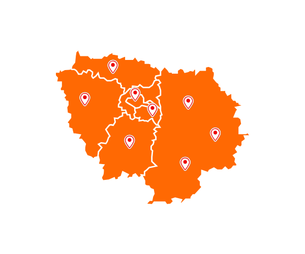 Carte des zones d'intervention Débarras Services en Île-de-France